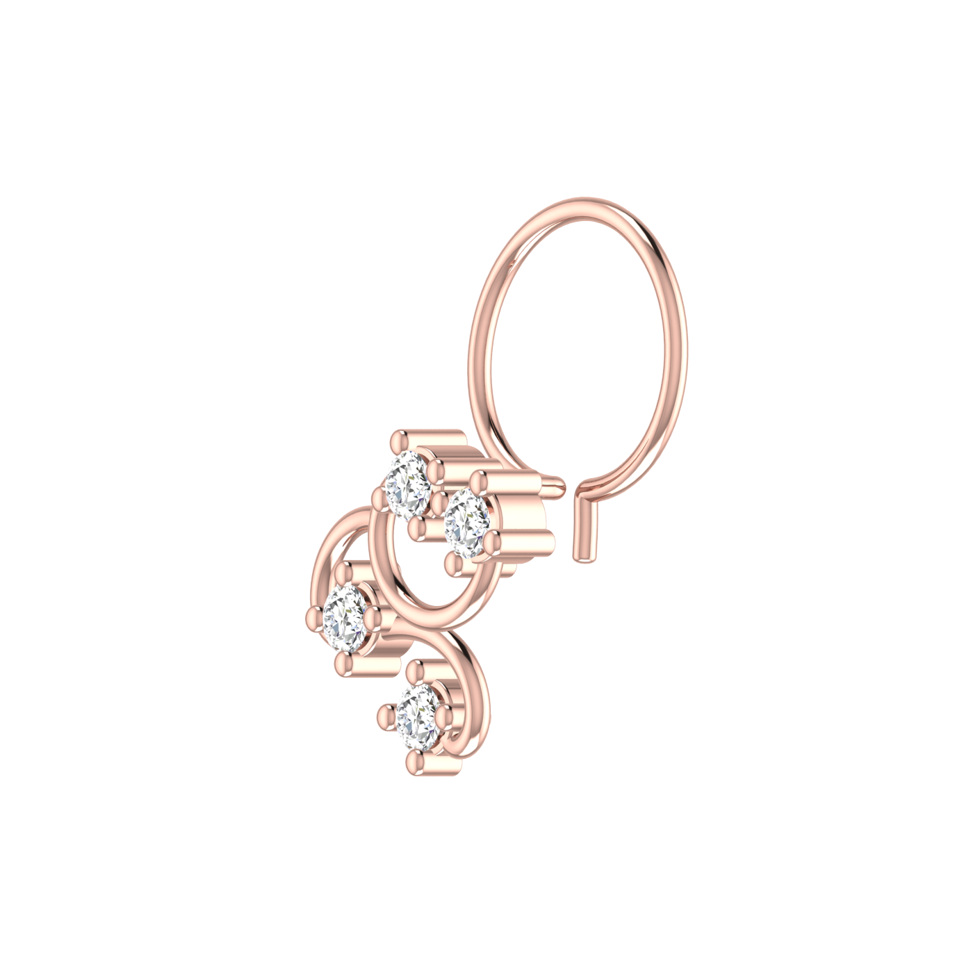 0.12 Carat Natural Diamond Nose Pin - HI Color, VS-SI Clarity.